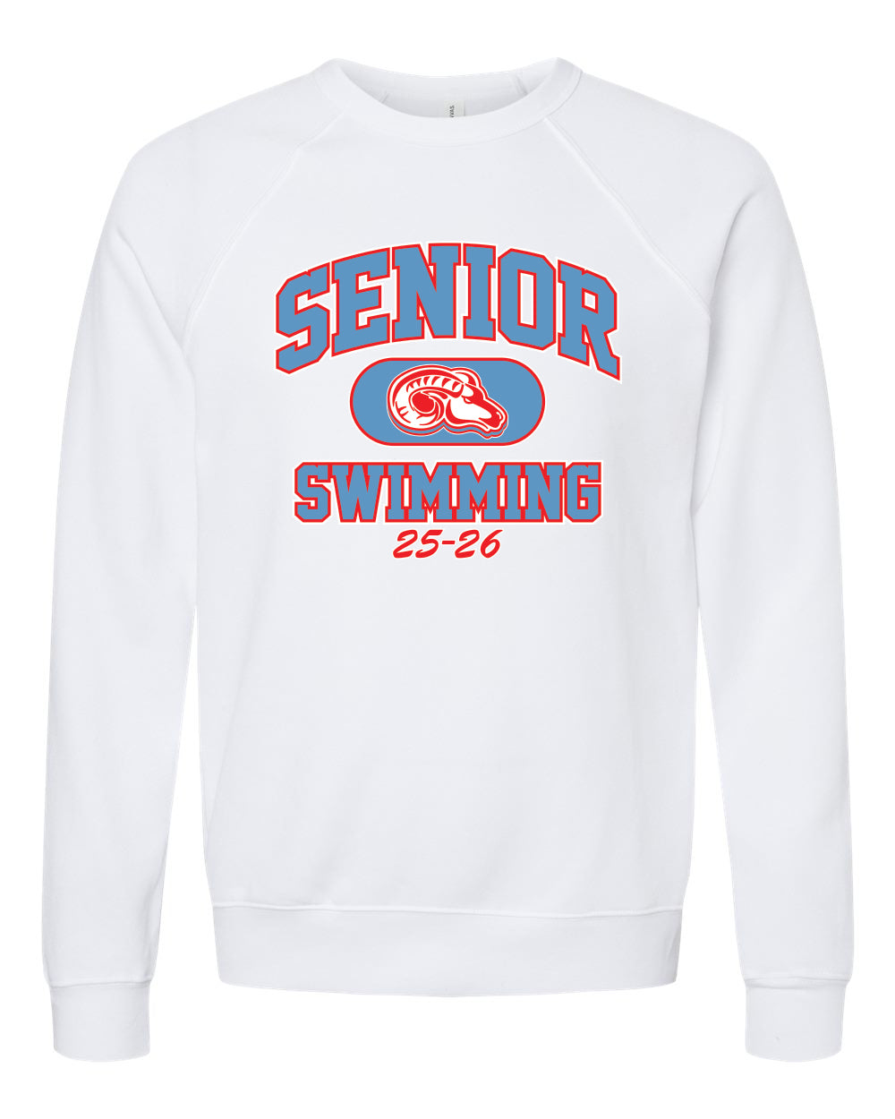3901- DBQ SENIOR MEN'S SWIM BELLA + CANVAS - Sponge Fleece Raglan Crewneck Sweatshirt