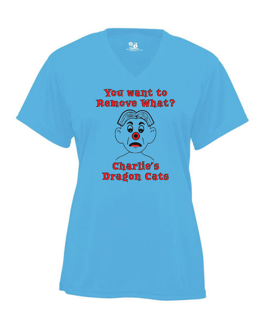 4162- CHARLIES DRAGON CATS Women’s B-Core V-Neck T-Shirt
