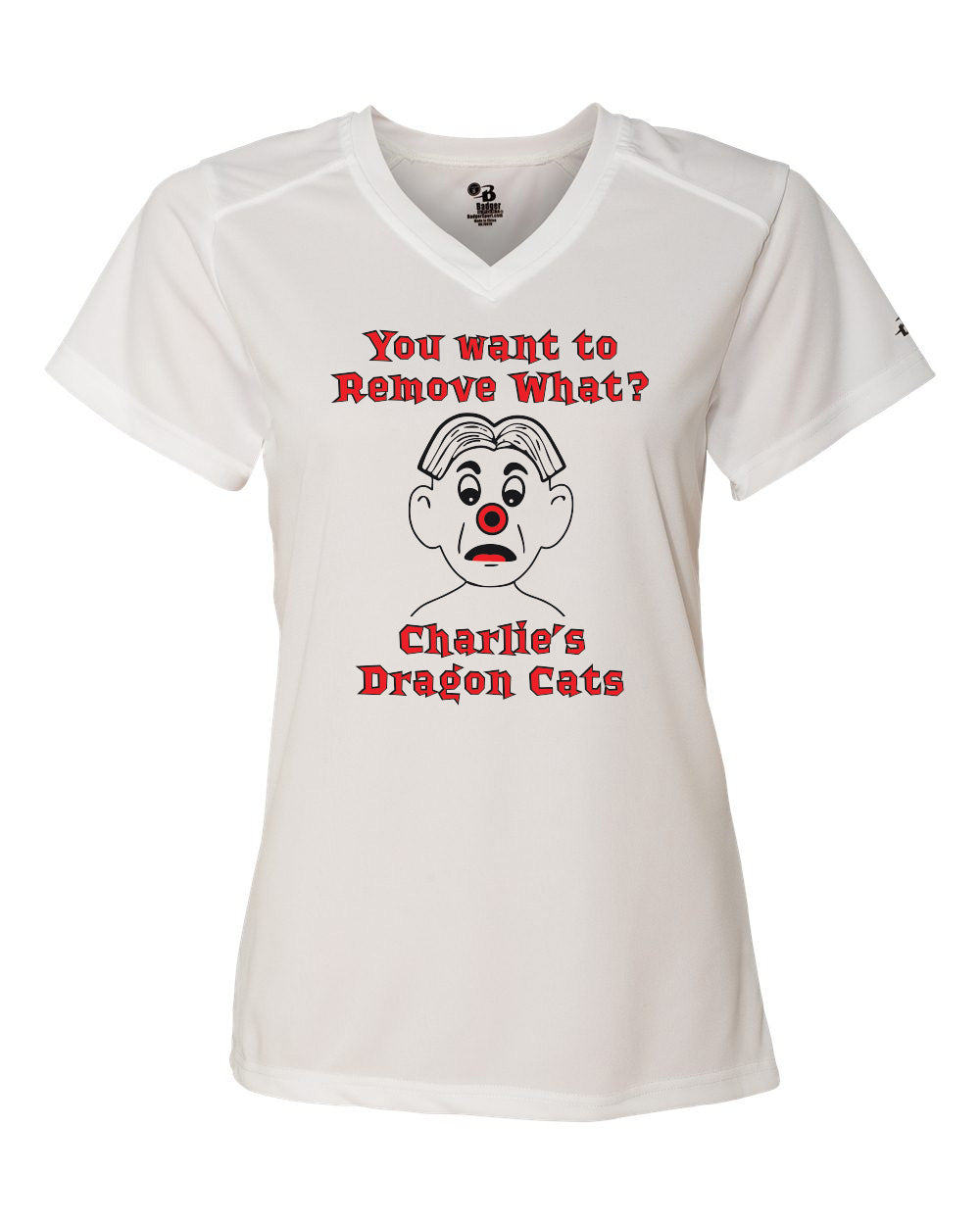 4162- CHARLIES DRAGON CATS Women’s B-Core V-Neck T-Shirt