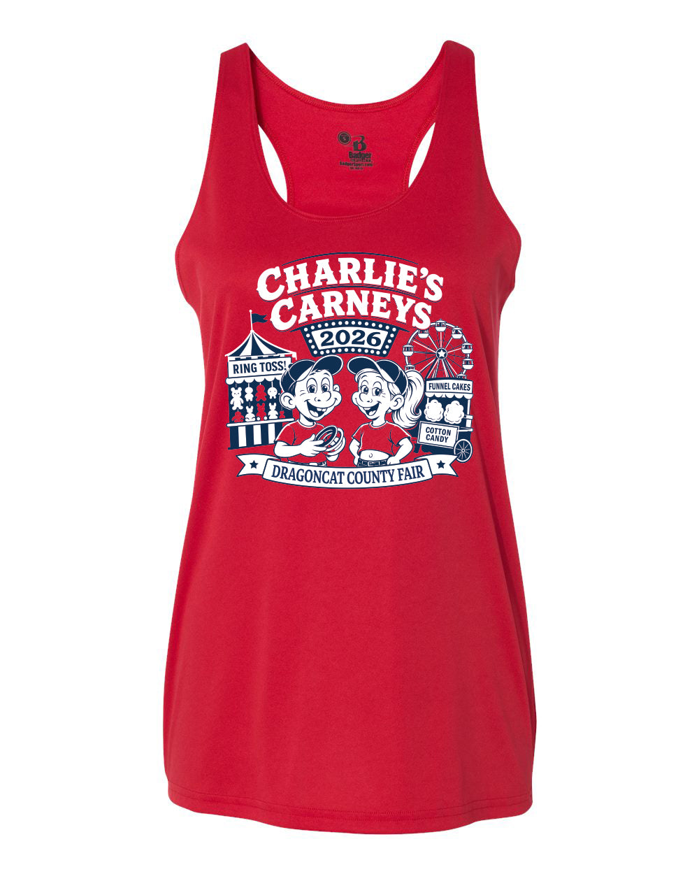 4166- CHARLIES DRAGON CATS Women’s B-Core Racerback Tank Top