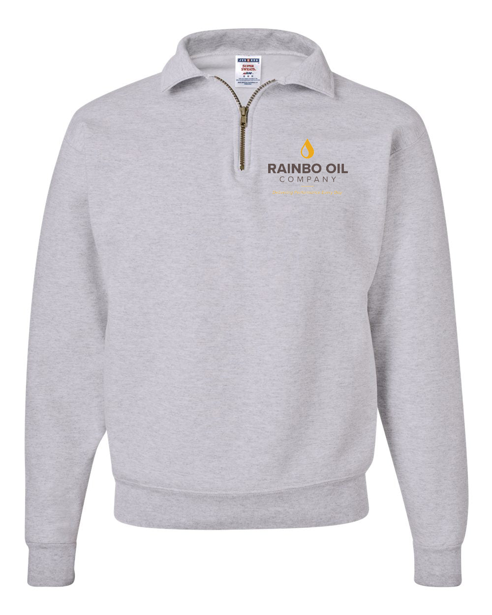 4528M- RAINBO OIL NuBlend® Quarter-Zip Cadet Collar Sweatshirt