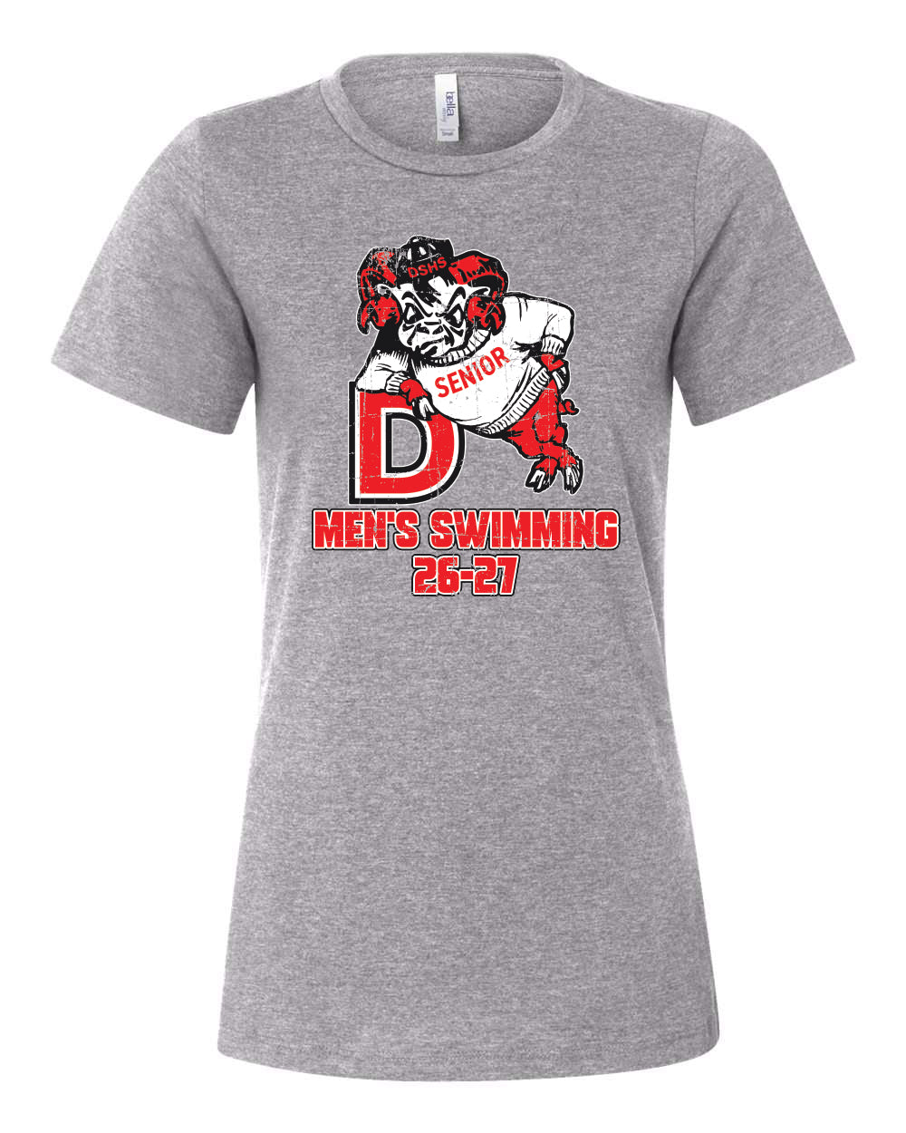 6400CVC- DBQ SENIOR MEN'S SWIM BELLA + CANVAS - Women’s Relaxed Fit Heather CVC Tee