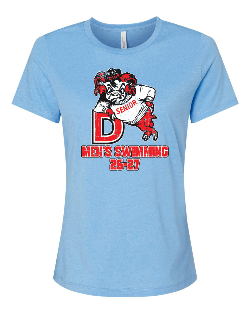 6400CVC- DBQ SENIOR MEN'S SWIM BELLA + CANVAS - Women’s Relaxed Fit Heather CVC Tee
