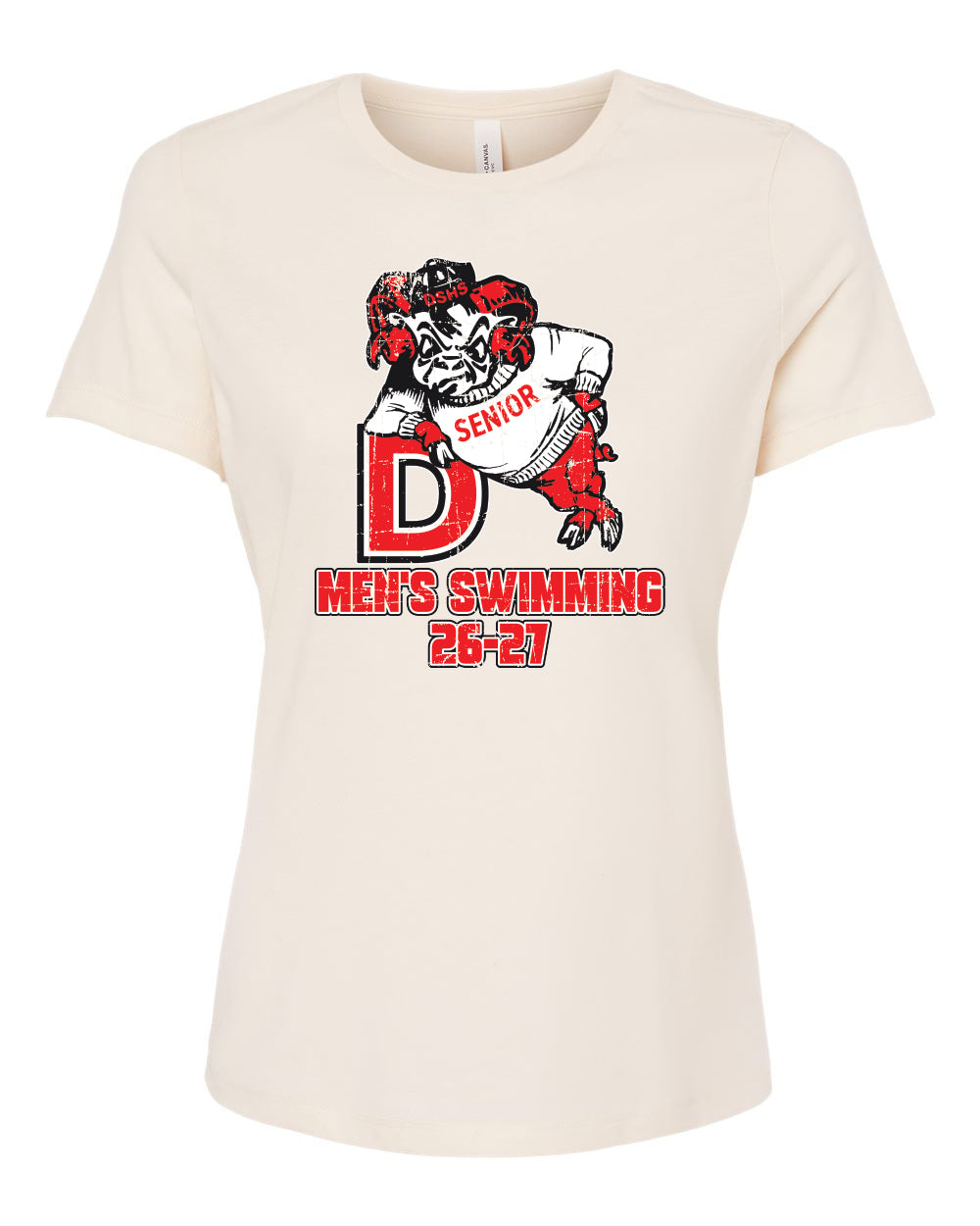 6400CVC- DBQ SENIOR MEN'S SWIM BELLA + CANVAS - Women’s Relaxed Fit Heather CVC Tee