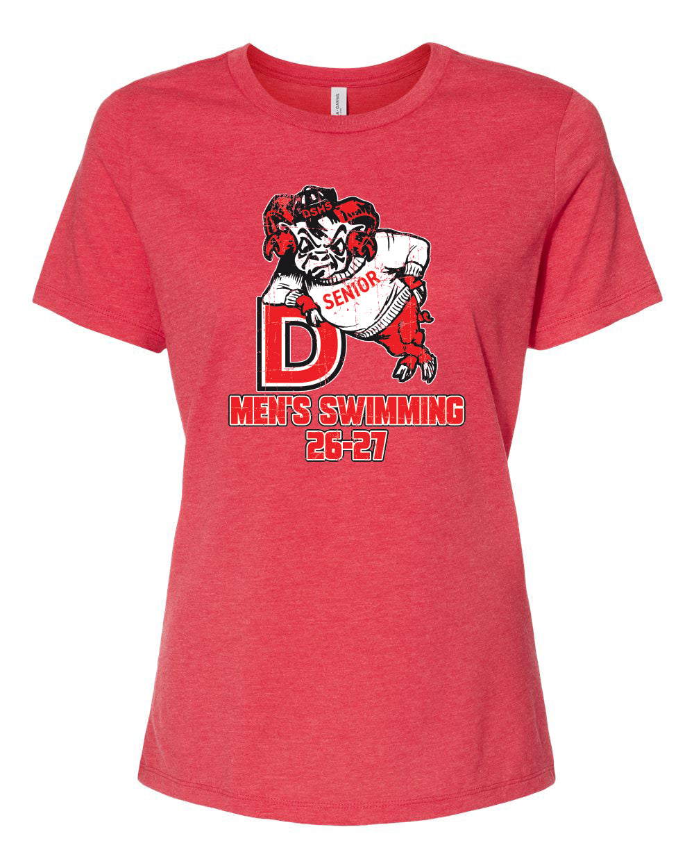 6400CVC- DBQ SENIOR MEN'S SWIM BELLA + CANVAS - Women’s Relaxed Fit Heather CVC Tee