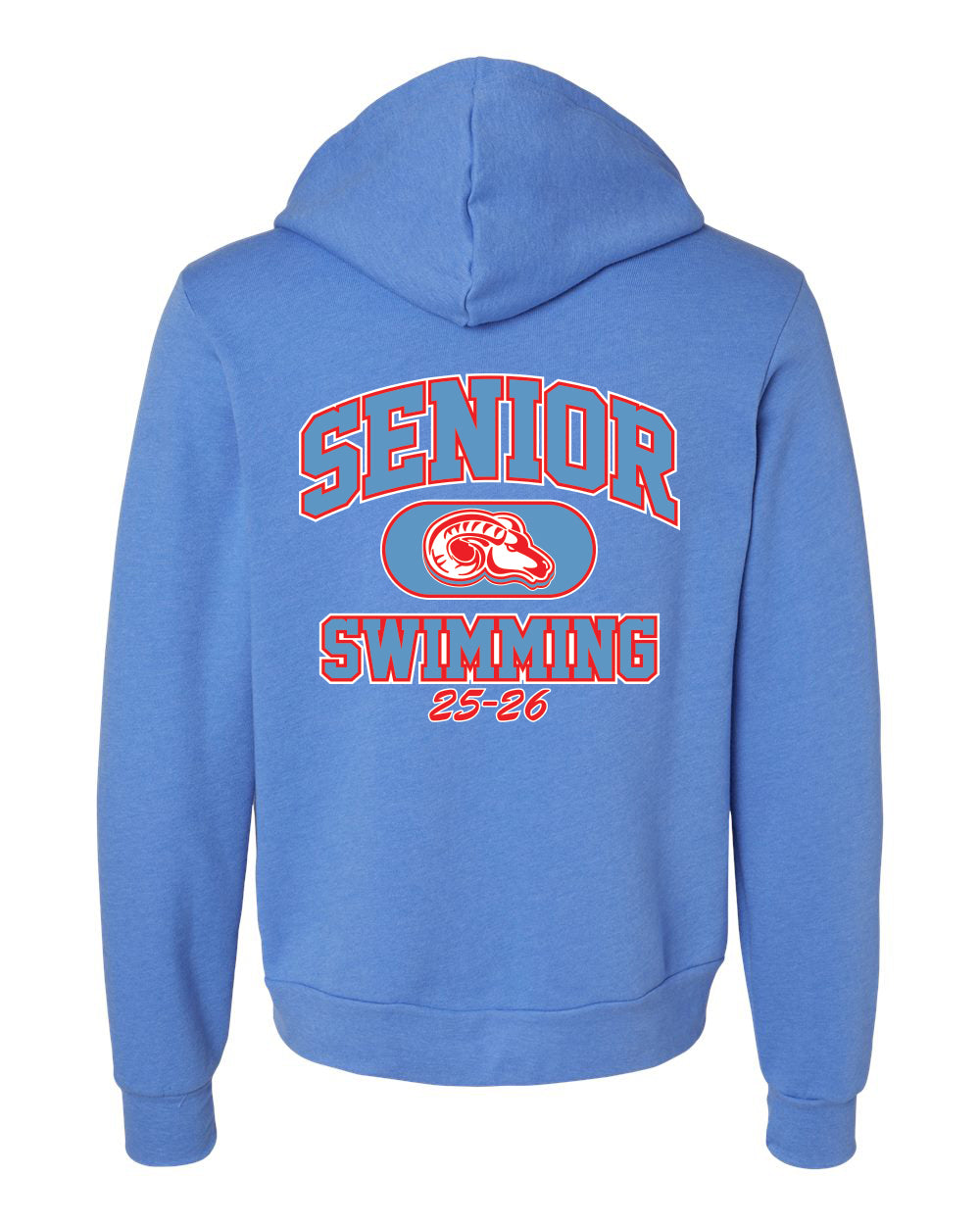 3739- DBQ SENIOR MEN'S SWIM BELLA + CANVAS - Sponge Fleece Full-Zip Hoodie