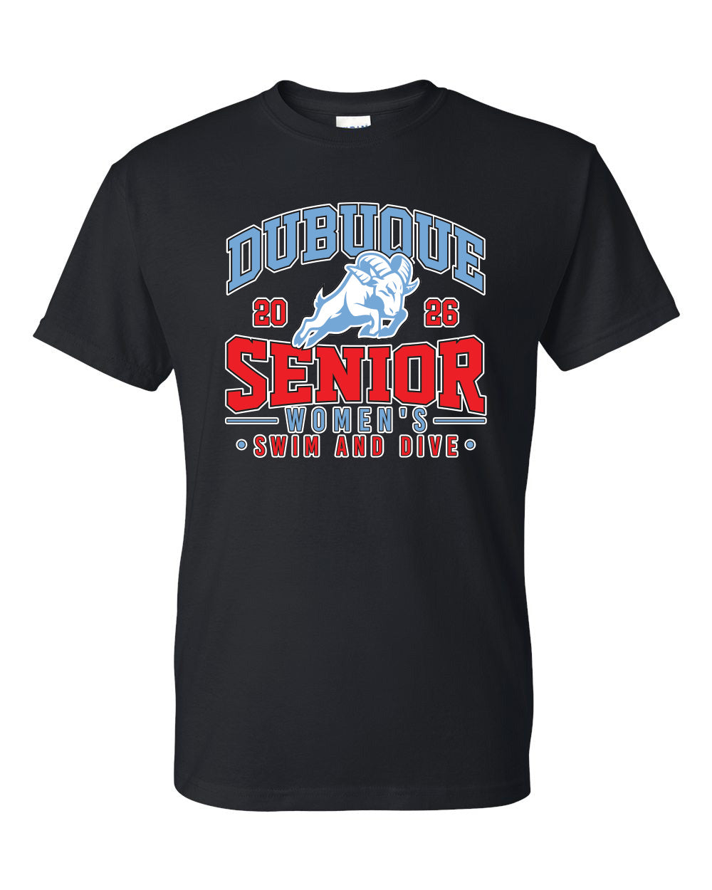 8000- DBQ SENIOR SWIM RAM HEAD Unisex DryBlend® T-Shirt