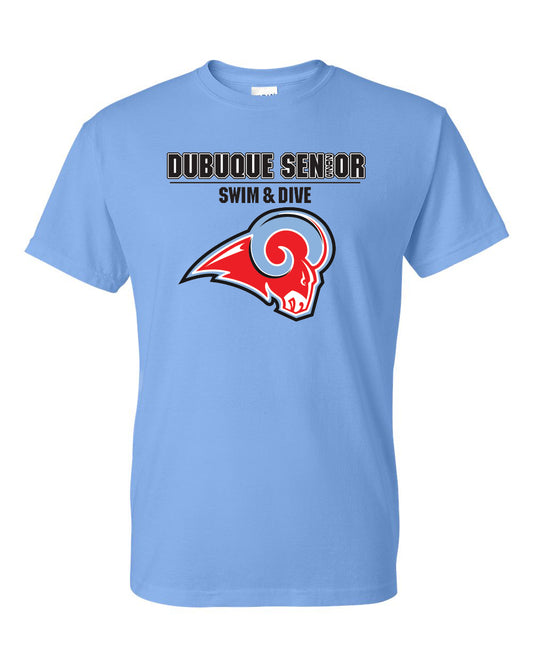 8000- DBQ SENIOR SWIM RAM HEAD Unisex DryBlend® T-Shirt