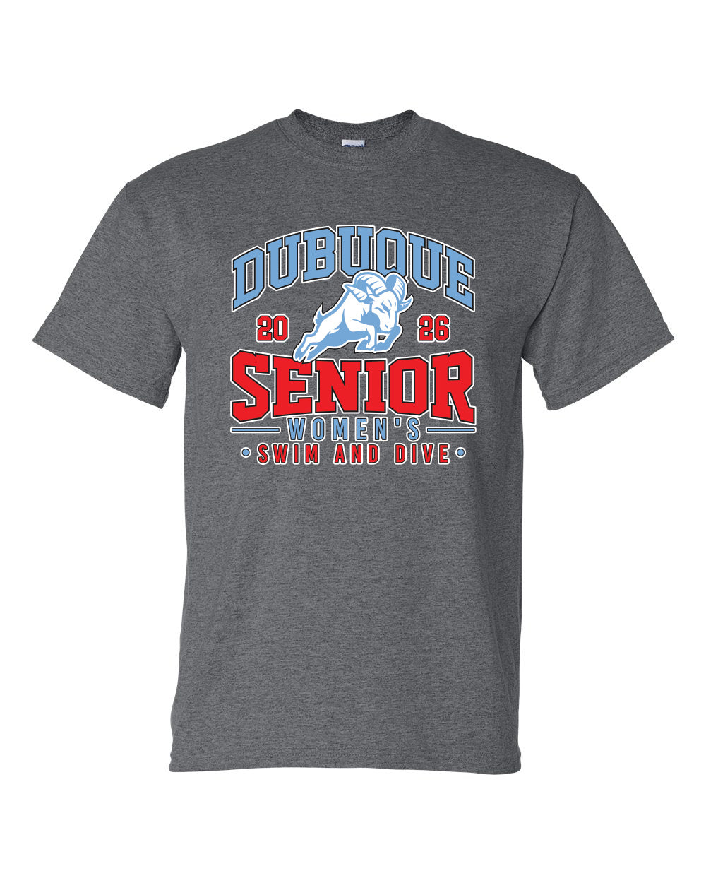 8000- DBQ SENIOR SWIM RAM HEAD Unisex DryBlend® T-Shirt