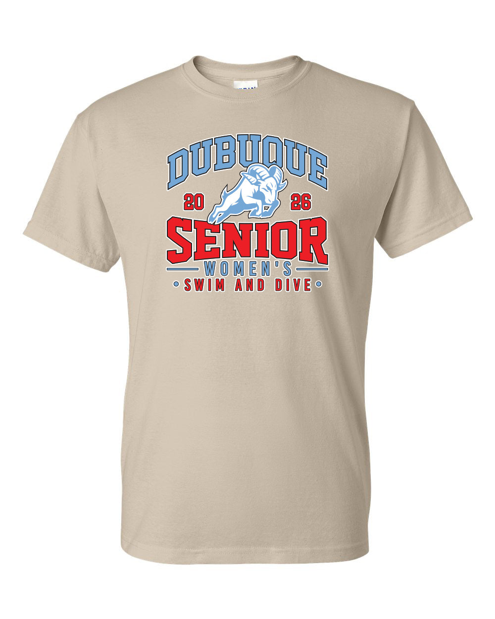 8000- DBQ SENIOR SWIM RAM HEAD Unisex DryBlend® T-Shirt