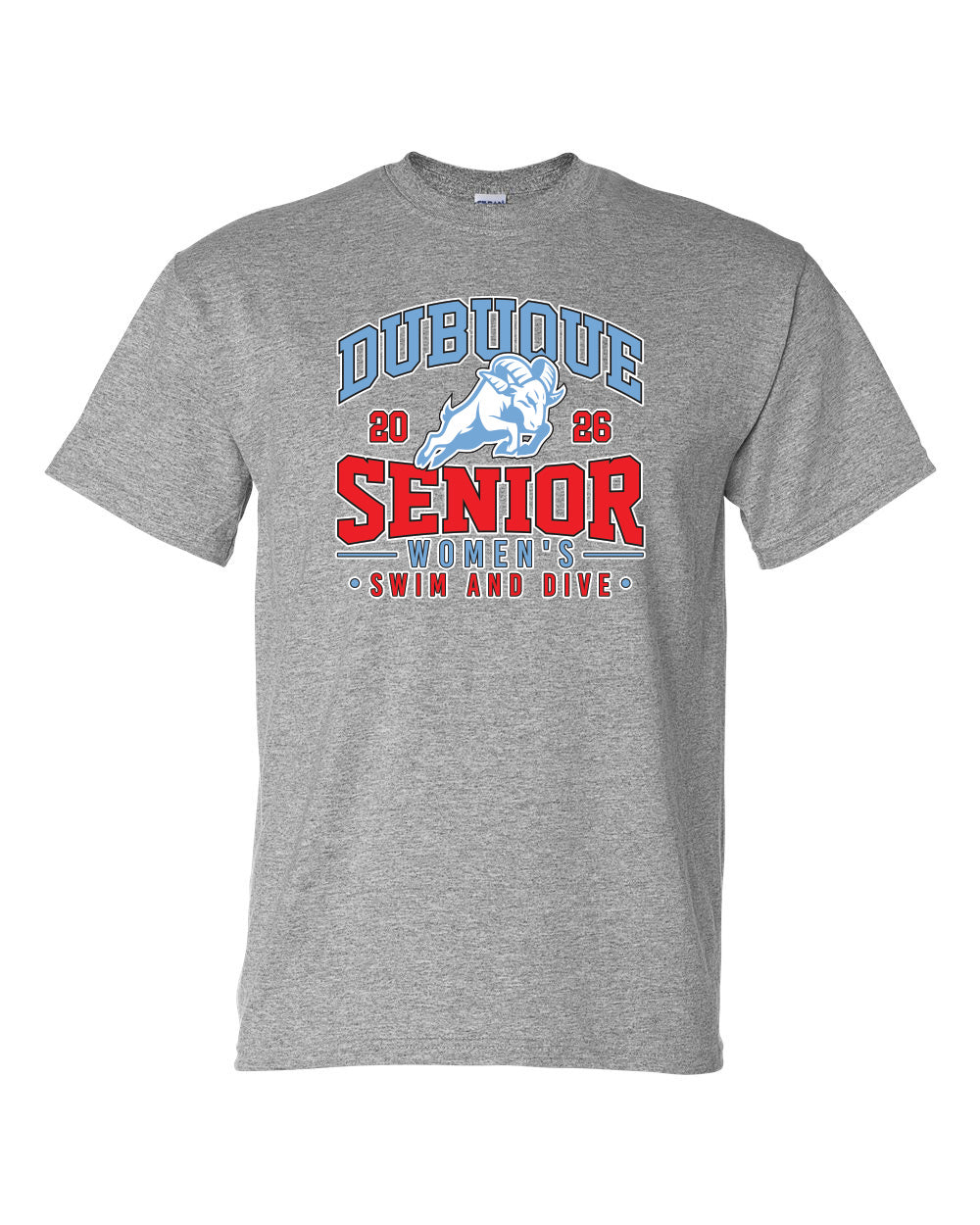 8000- DBQ SENIOR SWIM RAM HEAD Unisex DryBlend® T-Shirt