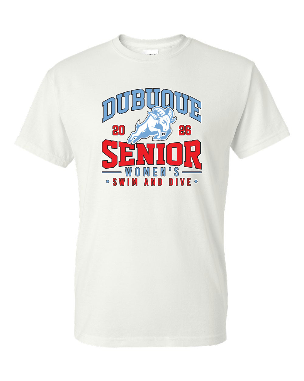 8000- DBQ SENIOR SWIM RAM HEAD Unisex DryBlend® T-Shirt