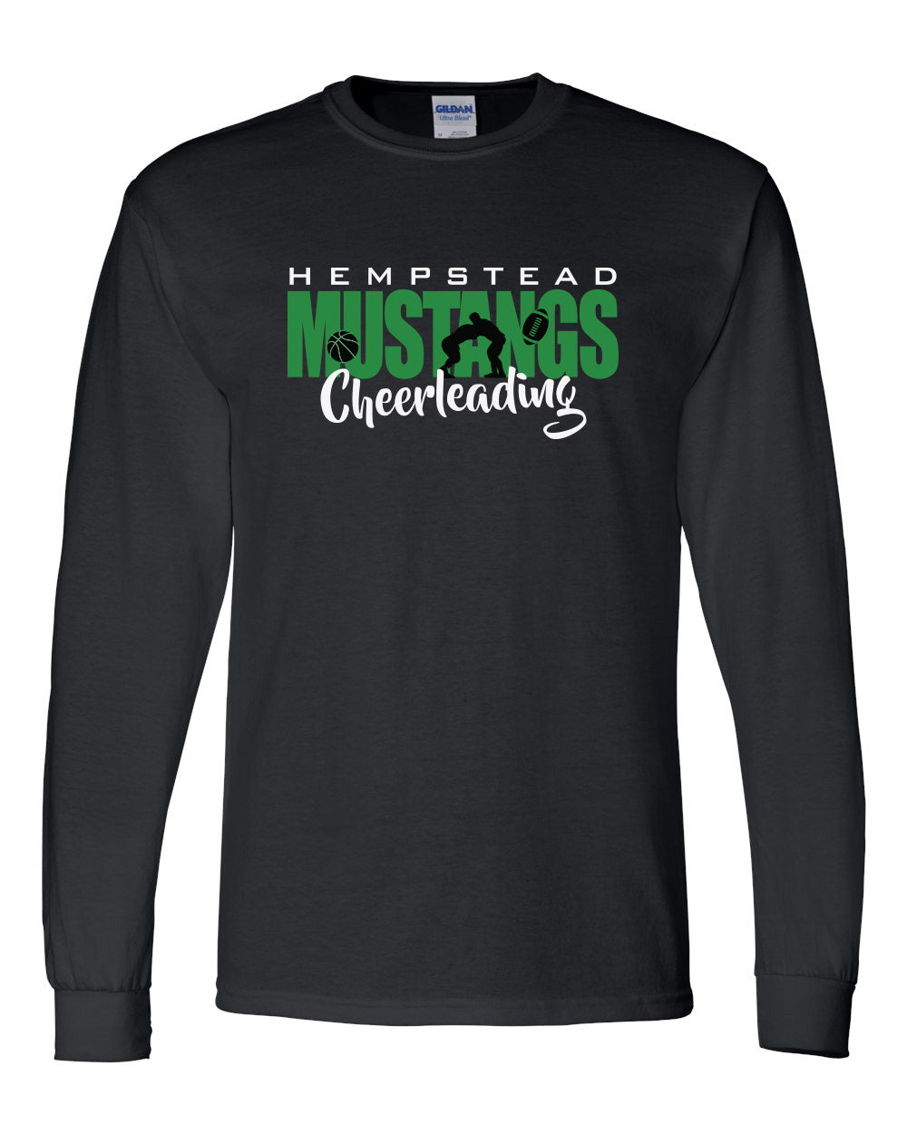 8400- HEMPSTEAD CHEER Black Unisex DryBlend® 50/50 Long Sleeve T-Shirt