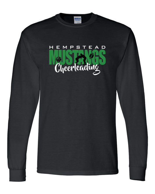 8400- HEMPSTEAD CHEER Black Unisex DryBlend® 50/50 Long Sleeve T-Shirt