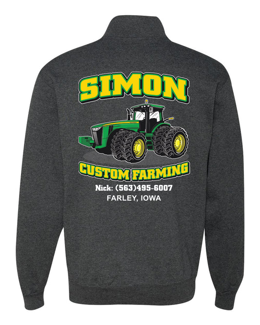 995M- SIMON CUSTOM FARMING Cadet Collar Quarter-Zip Sweatshirt