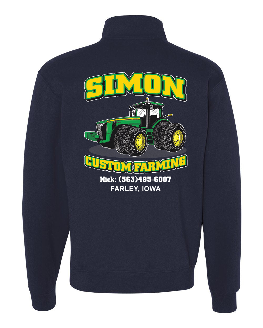 995M- SIMON CUSTOM FARMING Cadet Collar Quarter-Zip Sweatshirt