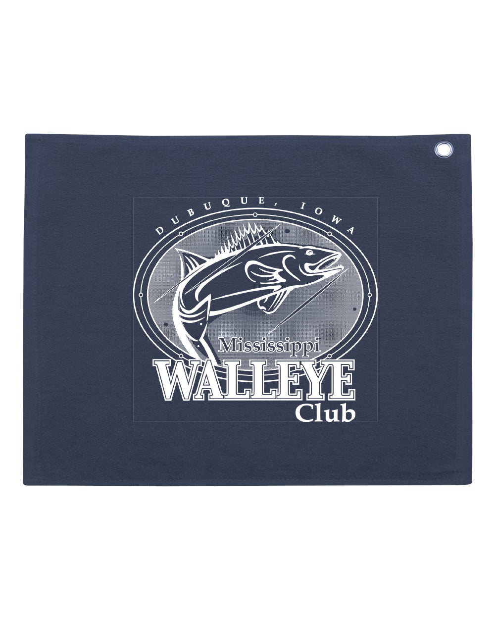 C1518GH- MISSISSIPPI WALLEYE CLUB Velour Hemmed Towel with Grommet & Hook