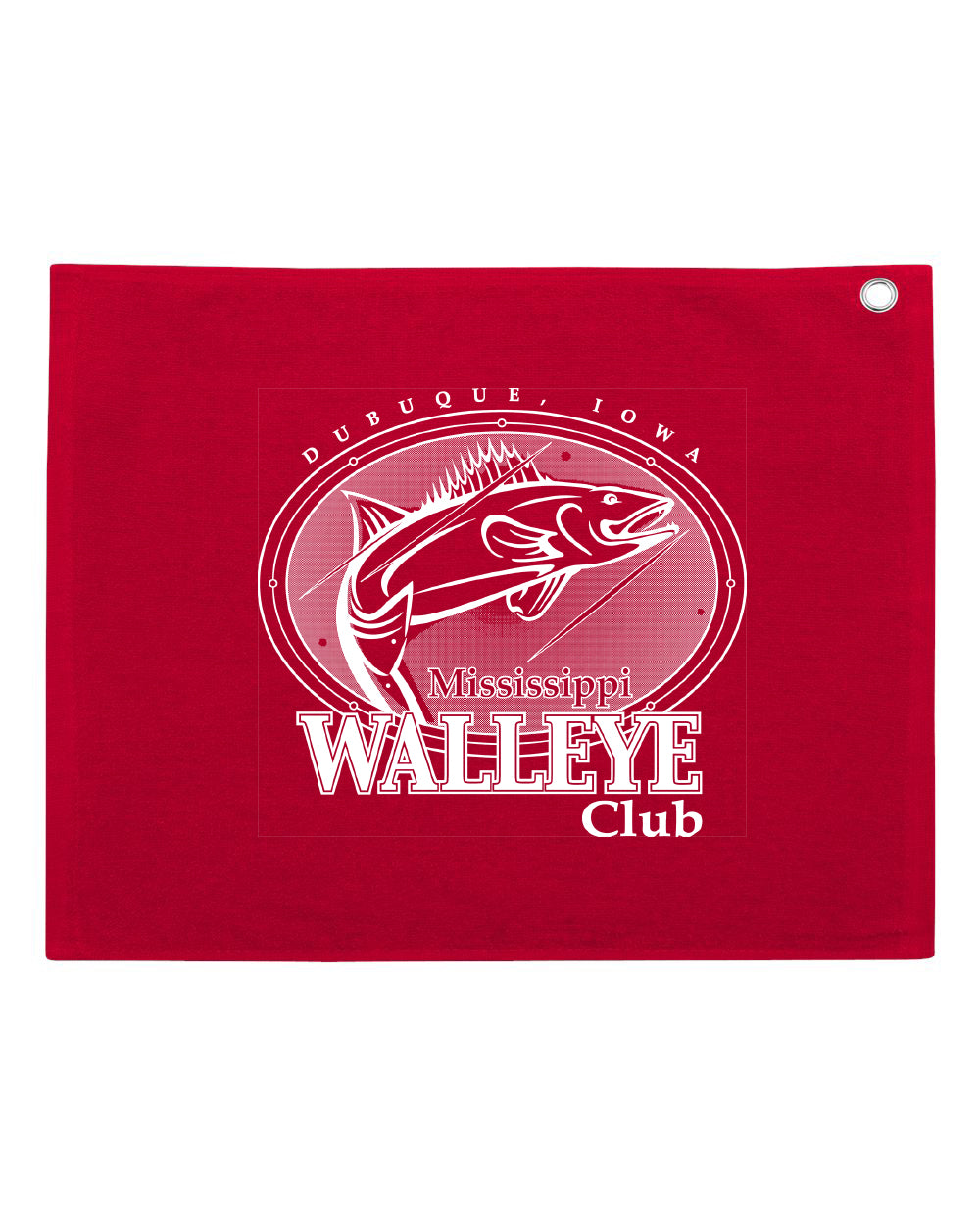 C1518GH- MISSISSIPPI WALLEYE CLUB Velour Hemmed Towel with Grommet & Hook