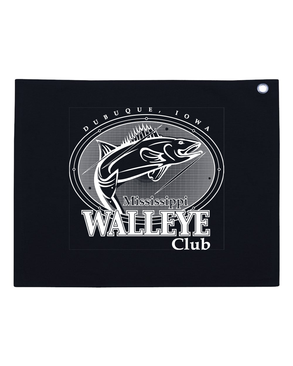 C1518GH- MISSISSIPPI WALLEYE CLUB Velour Hemmed Towel with Grommet & Hook