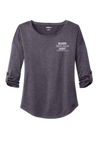 LOG141- U OF I BURN UNIT OGIO® Ladies Gravitate Scoop 3/4-Sleeve