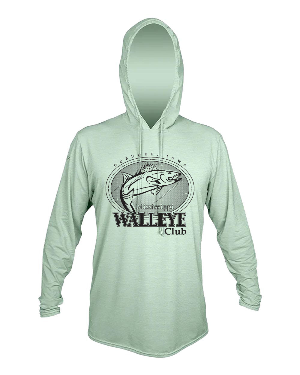 MVLPRH8- MISSISSIPPI WALLEYE CLUB Men's Low Pro Tech Hooded Long Sleeve T-Shirt
