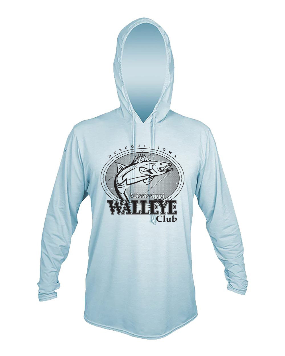 MVLPRH8- MISSISSIPPI WALLEYE CLUB Men's Low Pro Tech Hooded Long Sleeve T-Shirt