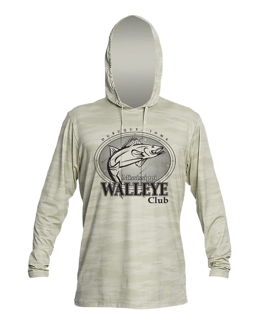 MVLPRH8- MISSISSIPPI WALLEYE CLUB Men's Low Pro Tech Hooded Long Sleeve T-Shirt