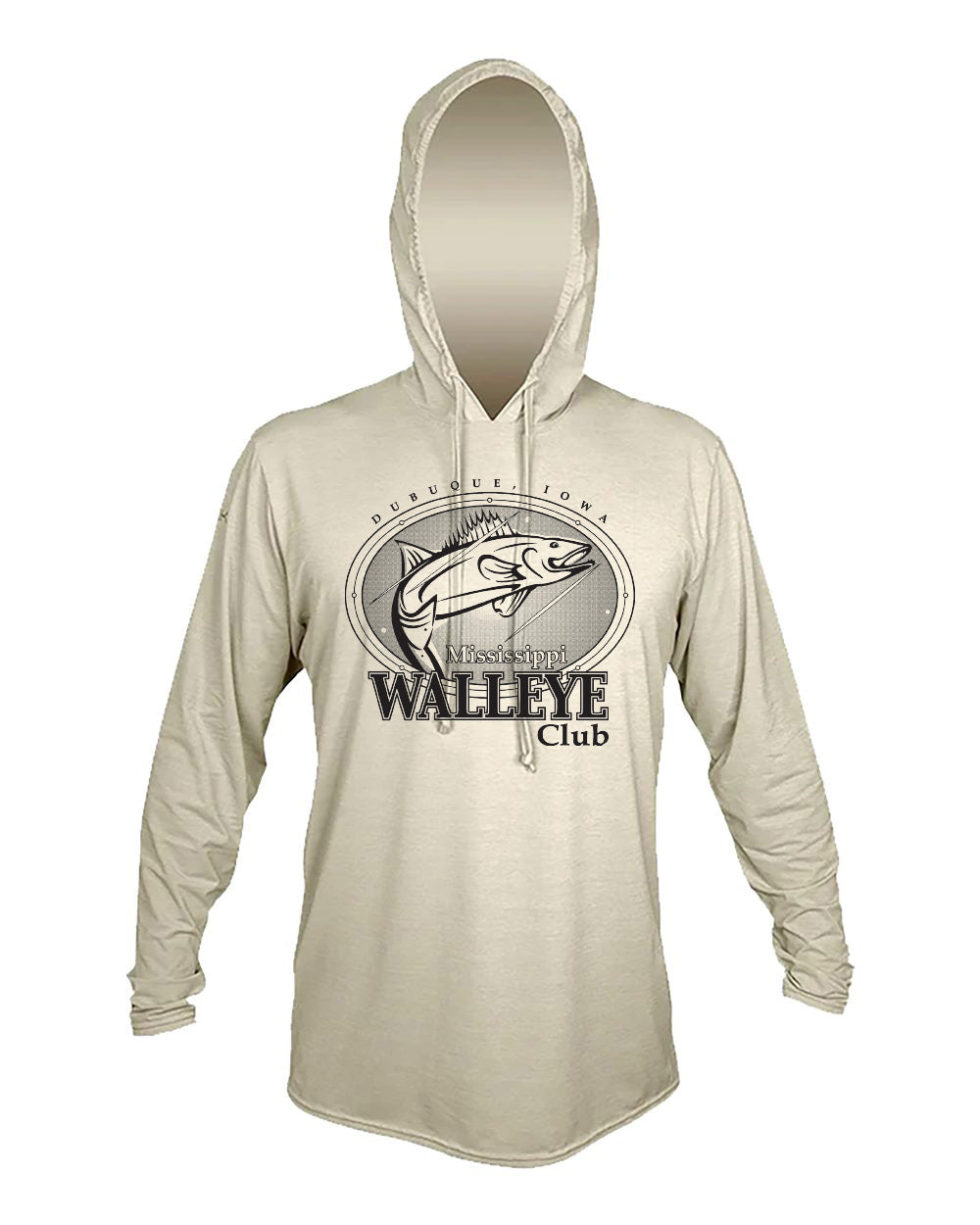 MVLPRH8- MISSISSIPPI WALLEYE CLUB Men's Low Pro Tech Hooded Long Sleeve T-Shirt