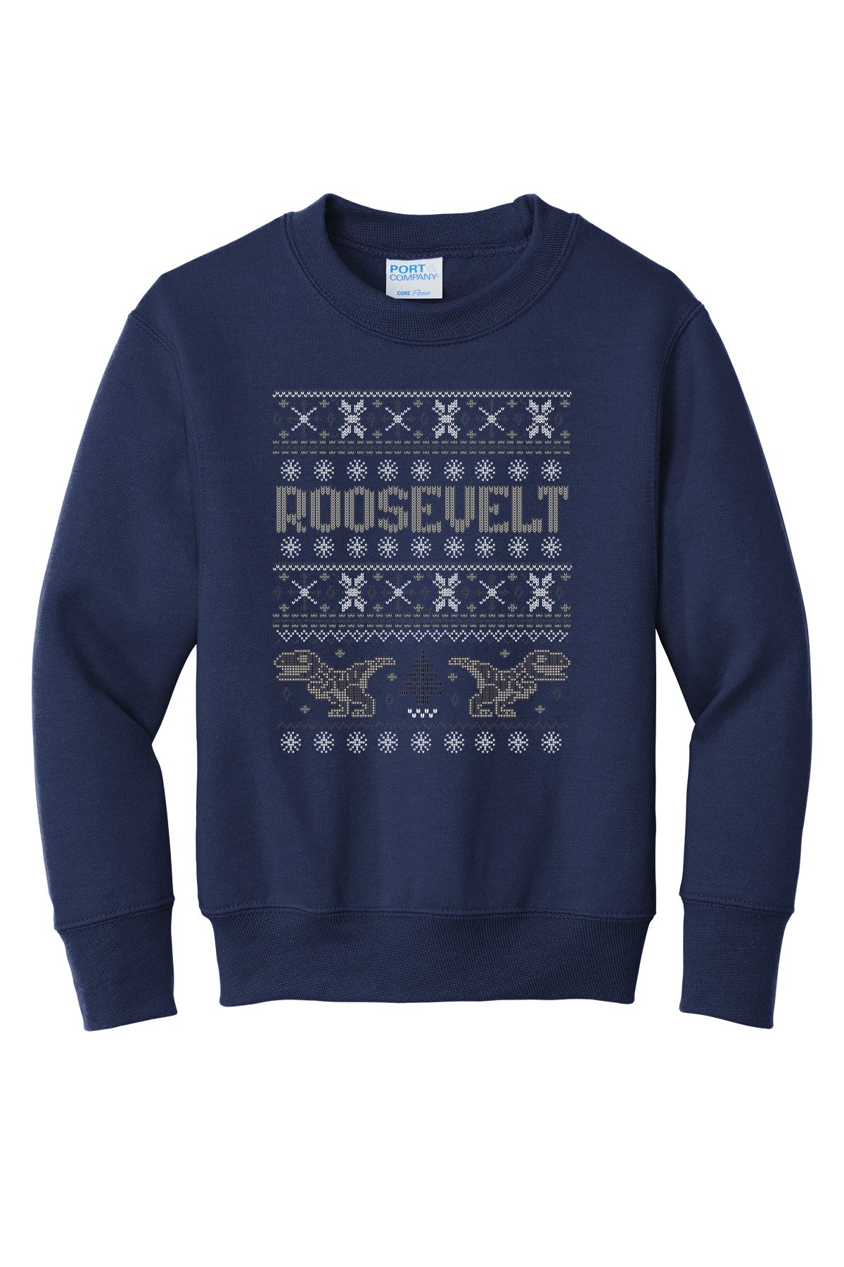 PC90Y- ROOSEVELT HOLIDAY Port & Co™ Youth Core Fleece Crewneck Sweatshirt
