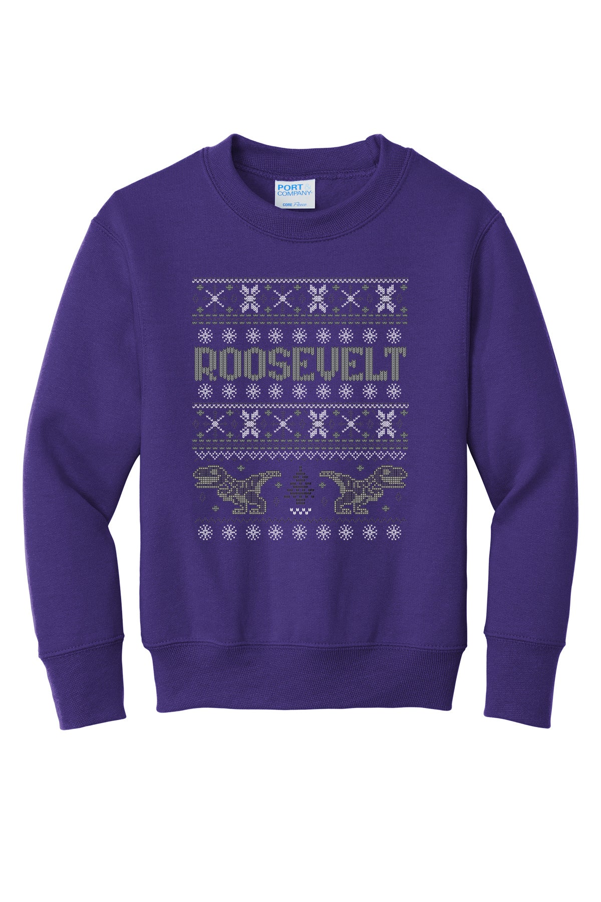 PC90Y- ROOSEVELT HOLIDAY Port & Co™ Youth Core Fleece Crewneck Sweatshirt