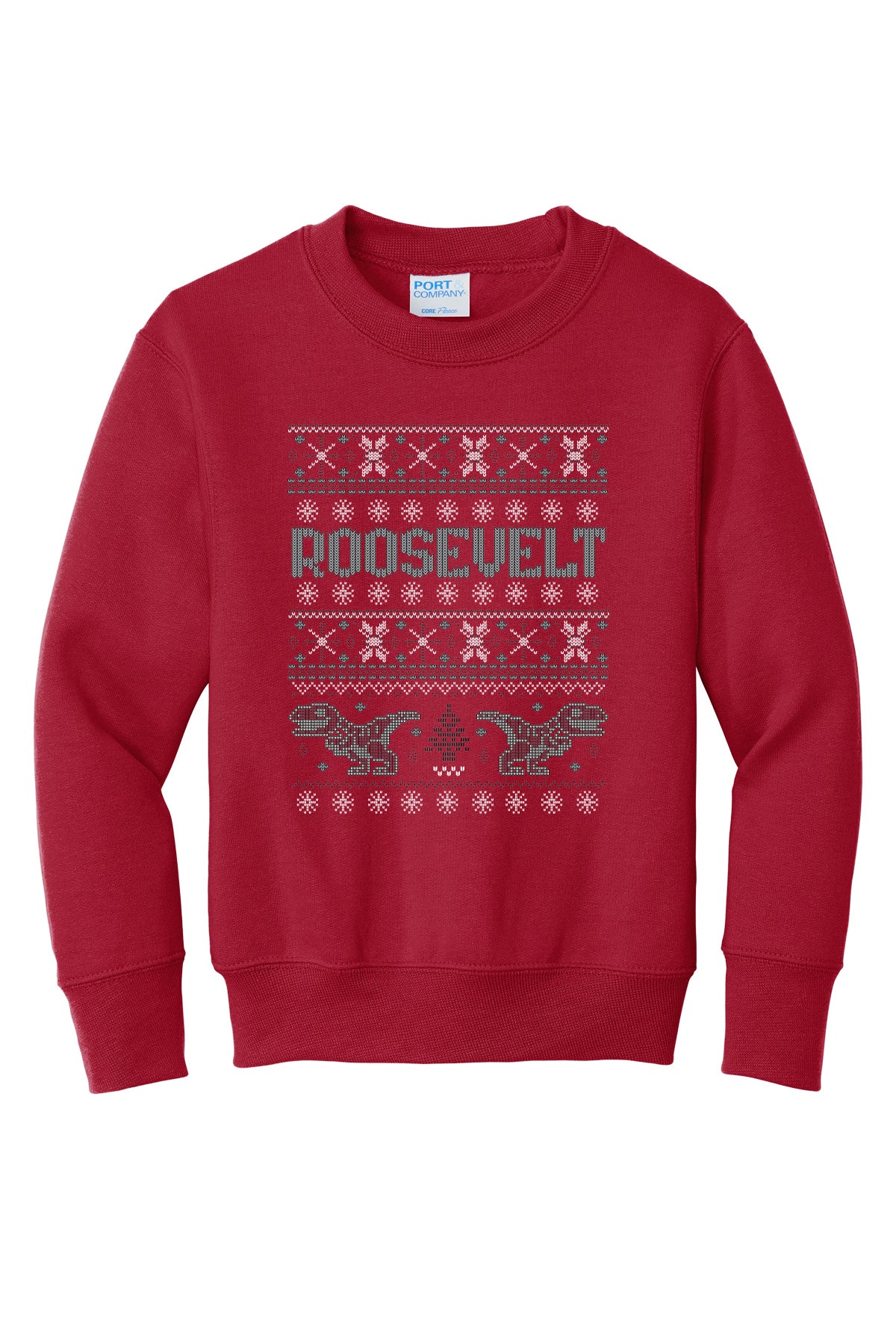 PC90Y- ROOSEVELT HOLIDAY Port & Co™ Youth Core Fleece Crewneck Sweatshirt