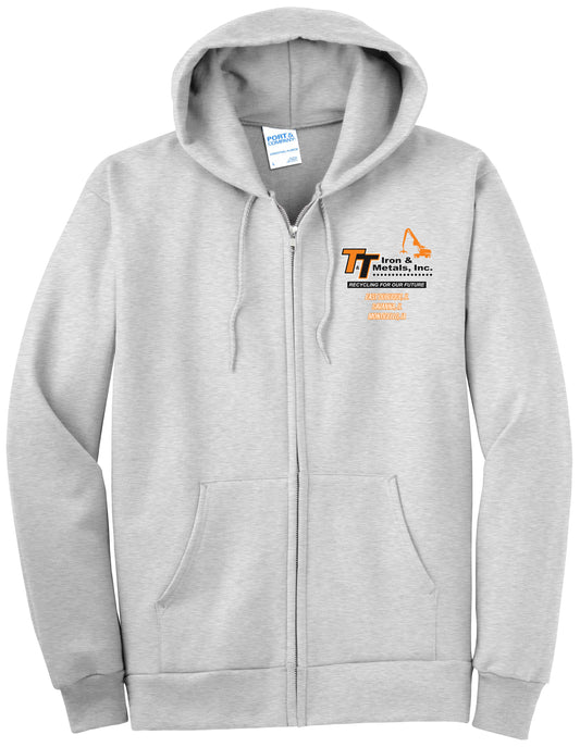 PC90ZHT - T&T Port & Company® Tall Essential Fleece Full-Zip Hooded Sweatshirt