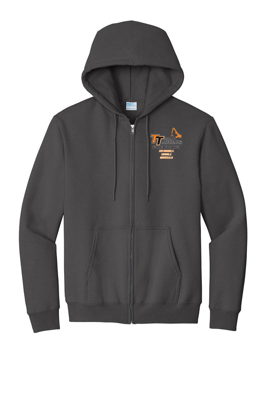 PC90ZH - T&T Port & Company® Essential Fleece Full-Zip Hooded Sweatshirt