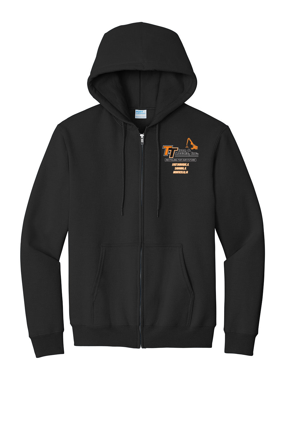 PC90ZH - T&T Port & Company® Essential Fleece Full-Zip Hooded Sweatshirt