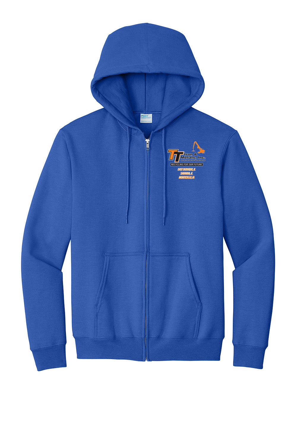 PC90ZH - T&T Port & Company® Essential Fleece Full-Zip Hooded Sweatshirt