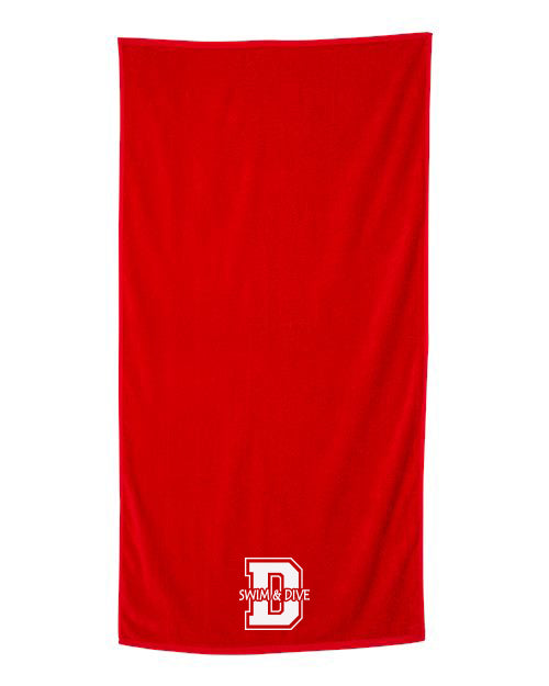 QV3060- DBQ SENIOR MEN'S SWIM Velour Beach Towel