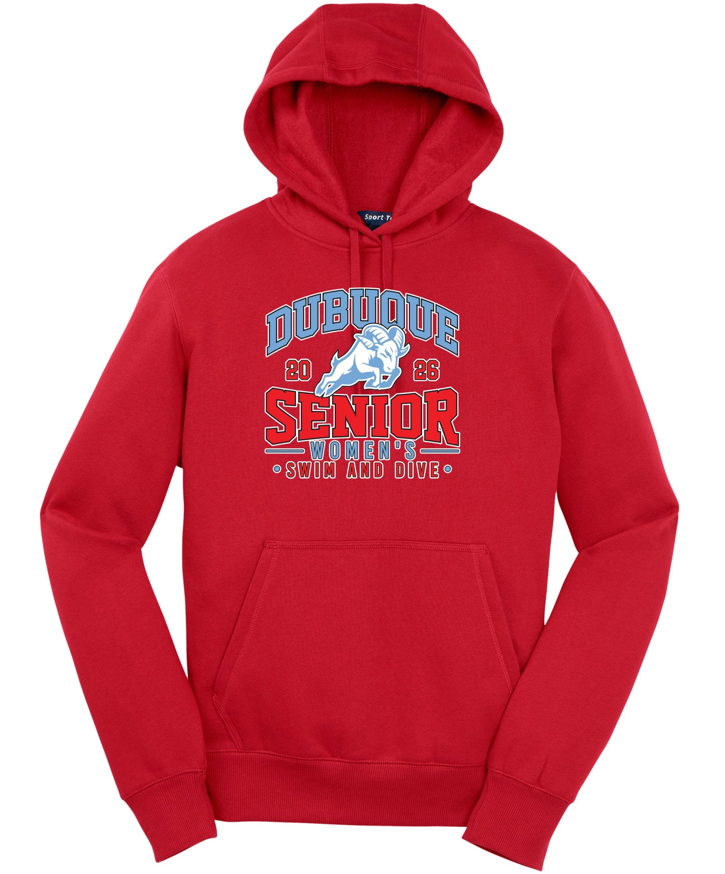 ST254- DBQ SENIOR SWIM RAM HEAD Sport-Tek® Pullover Hooded Sweatshirt