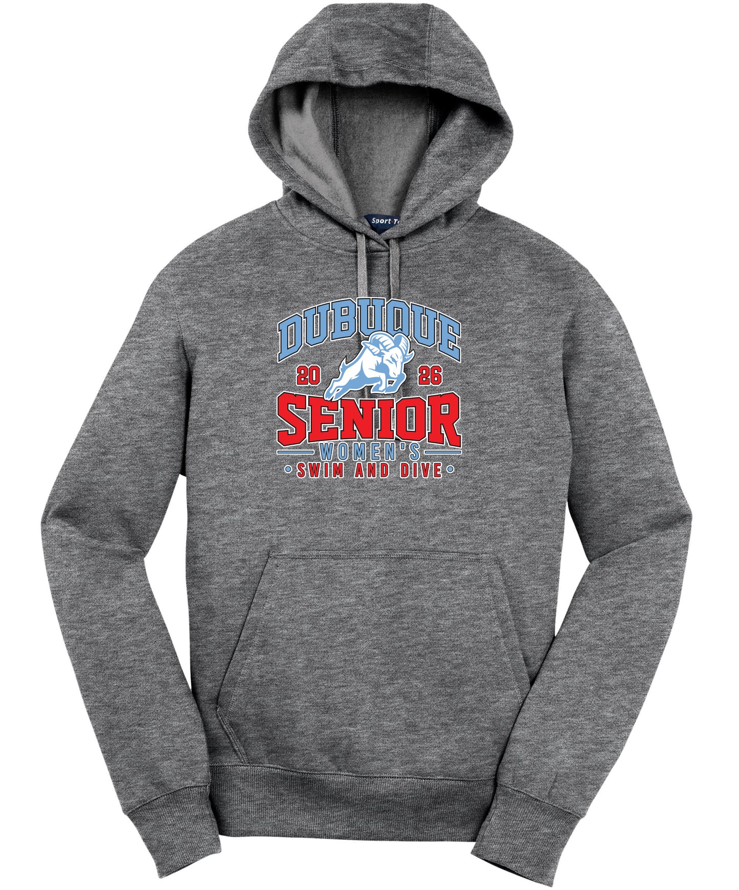 ST254- DBQ SENIOR SWIM RAM HEAD Sport-Tek® Pullover Hooded Sweatshirt