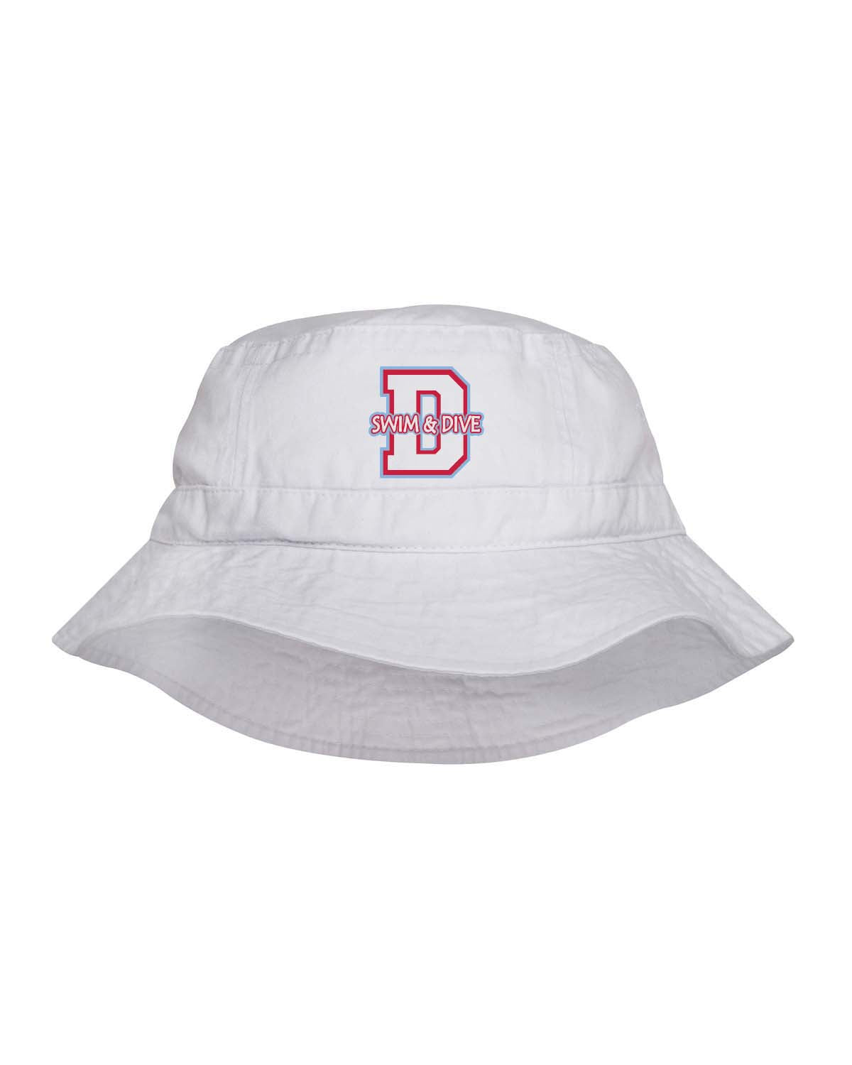 ACVA101- DBQ SENIOR SWIM White Vacationer Pigment Dyed Bucket Hat