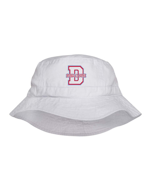 ACVA101- DBQ SENIOR SWIM White Vacationer Pigment Dyed Bucket Hat