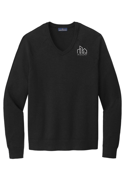 BB18400- NOVA GROUP Brooks Brothers® Cotton Stretch V-Neck Sweater
