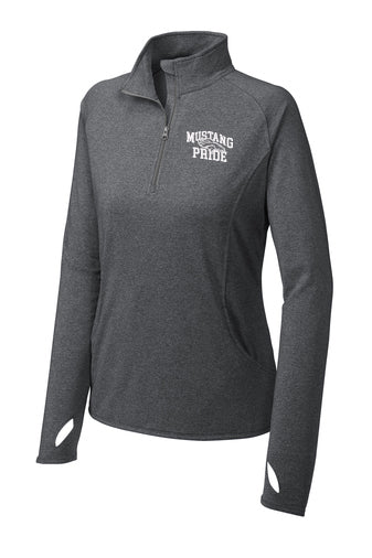 Sport-Tek Ladies 1/4-Zip Pullover - Sport-Wick Stretch - Forest Green XXL - Moisture Control & Thumbholes - Soft Brushed Interior