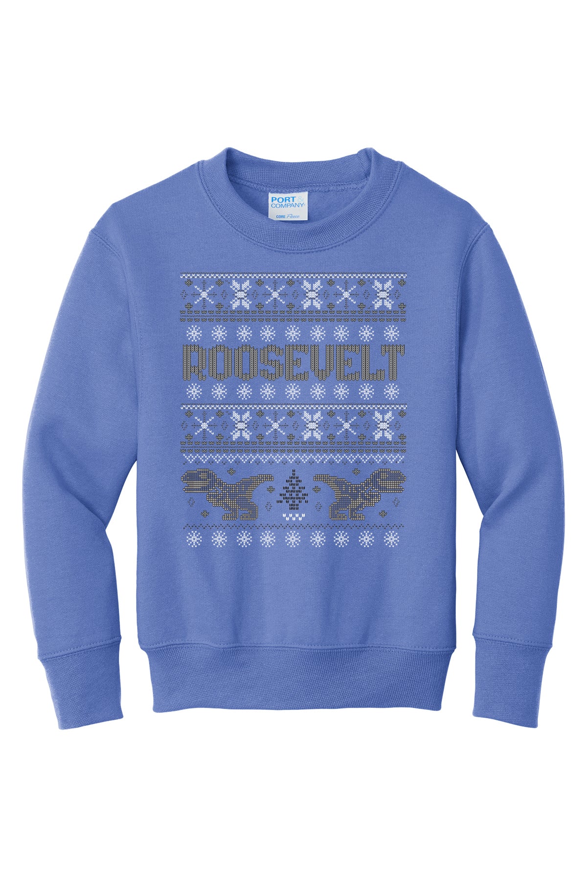 PC90Y- ROOSEVELT HOLIDAY Port & Co™ Youth Core Fleece Crewneck Sweatshirt