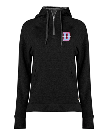 1051- DBQ SENIOR SWIM Women's Fitflex French Terry Hooded 1/4 Zip