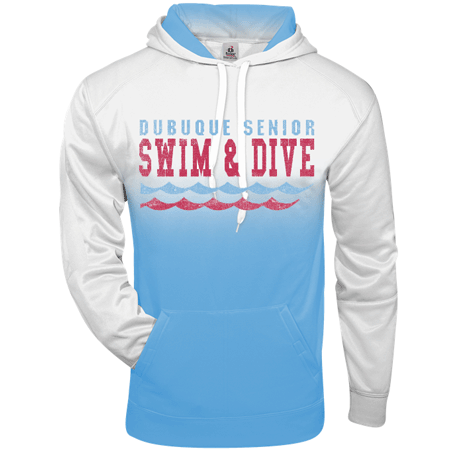 1403- DBQ SENIOR SWIM Badger - Ombre Hoodie
