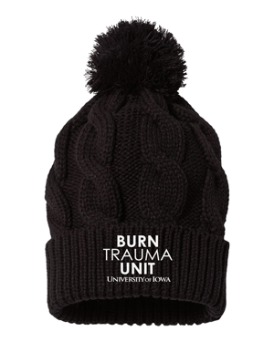 141- U OF I BURN UNIT Chunk Twist Knit Beanie With Cuff