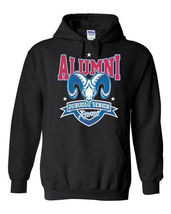 18500- DBQ SENIOR ALUMNI Black Gildan - Heavy Blend™ Hooded Sweatshirt