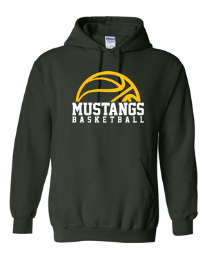 18500- MUSTANG BASKETBALL Forest Heavy Blend™ Hooded Sweatshirt
