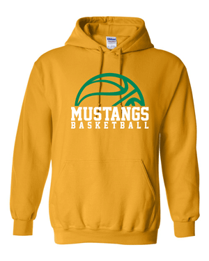 18500- MUSTANG BASKETBALL Gold Heavy Blend™ Hooded Sweatshirt