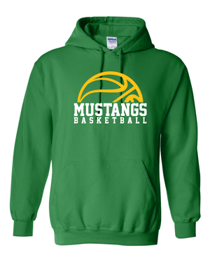 18500- MUSTANG BASKETBALL Irish Green Heavy Blend™ Hooded Sweatshirt